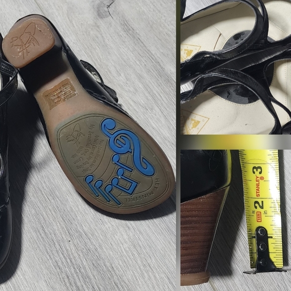 John Fluevog Operetta Mailbran Black Criss-cross Mary Jane Heel Shoes Size 6 - Picture 7 of 7